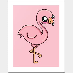 Kawaii Flamingito Posters and Art